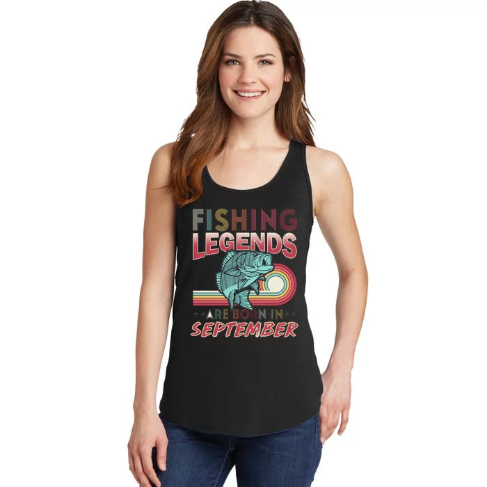 Fishing Legends Are Born In September Ladies Essential Tank