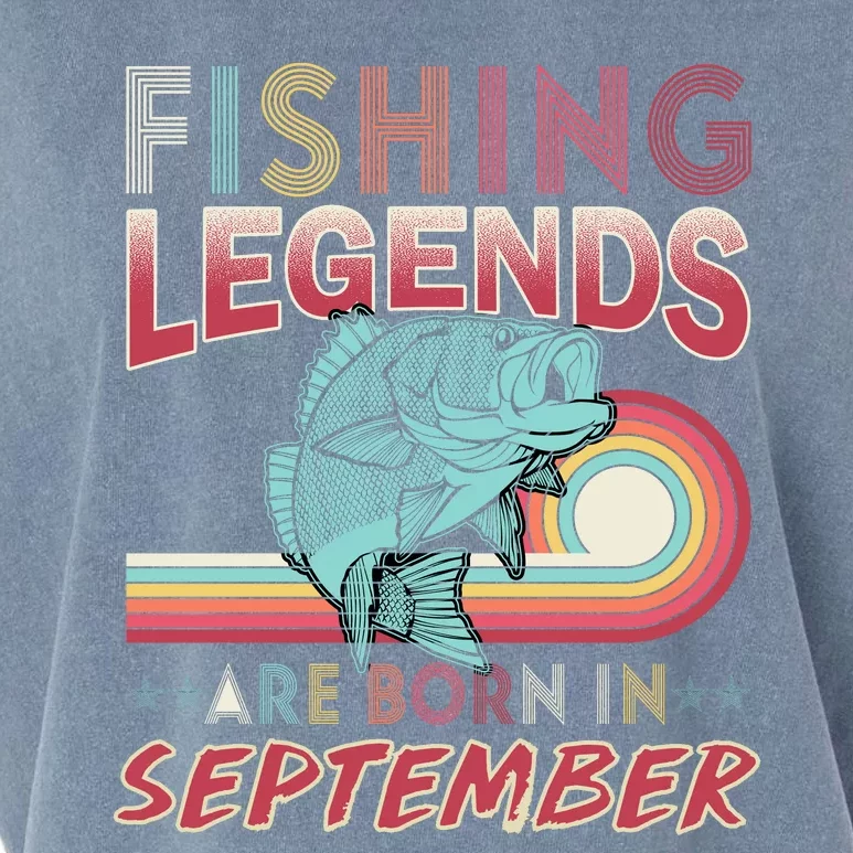 Fishing Legends Are Born In September Garment-Dyed Women's Muscle Tee