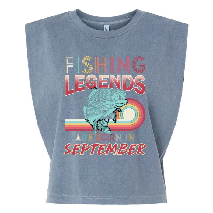 Fishing Legends Are Born In September Garment-Dyed Women's Muscle Tee