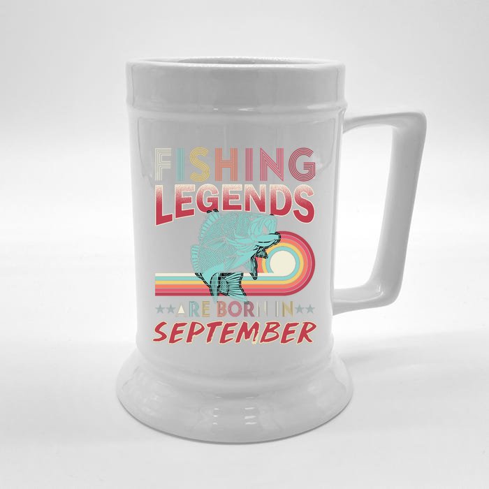 Fishing Legends Are Born In September Front & Back Beer Stein