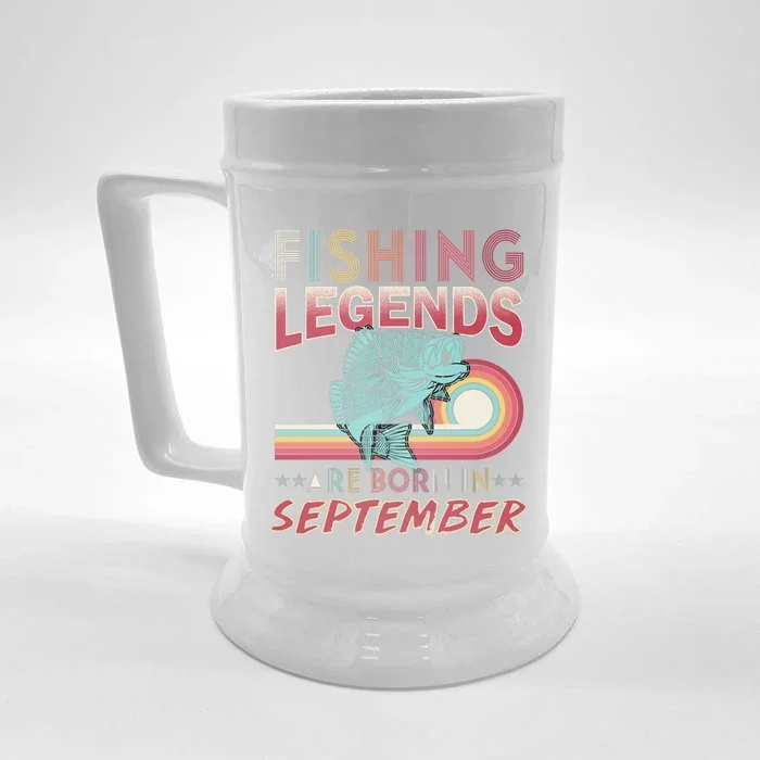 Fishing Legends Are Born In September Front & Back Beer Stein