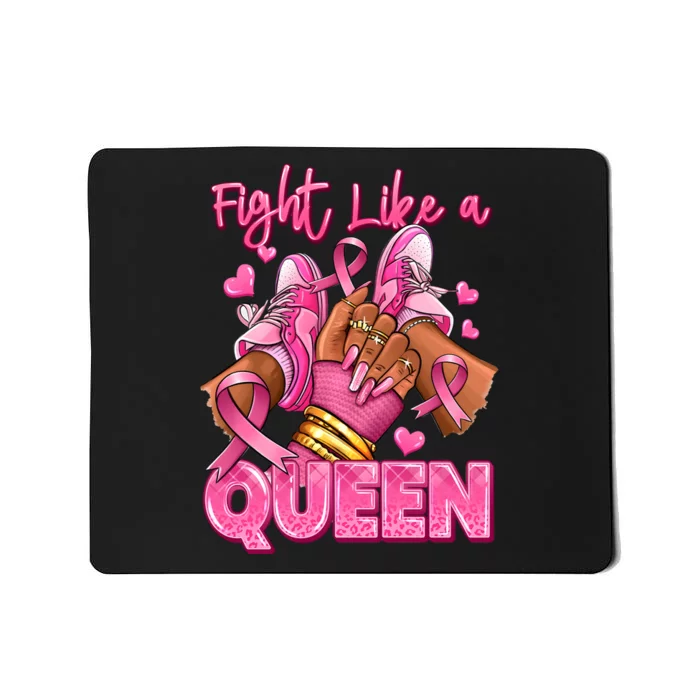 Fight Like A Queen Breast Cancer Support Awareness Mousepad