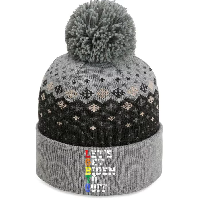 Funny LGBTQ Anti Biden Lets Get Biden To Quite The Baniff Cuffed Pom Beanie