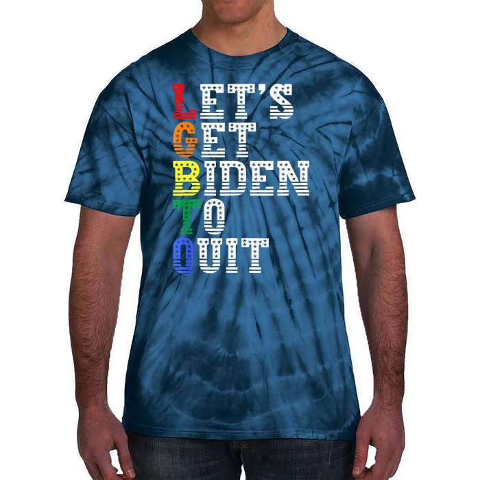 Funny LGBTQ Anti Biden Lets Get Biden To Quite Tie-Dye T-Shirt