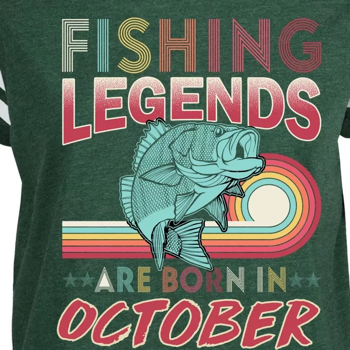 Fishing Legends Are Born In October Enza Ladies Jersey Football T-Shirt