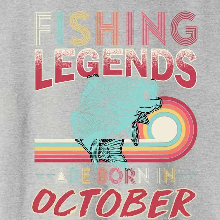 Fishing Legends Are Born In October Women's Crop Top Tee