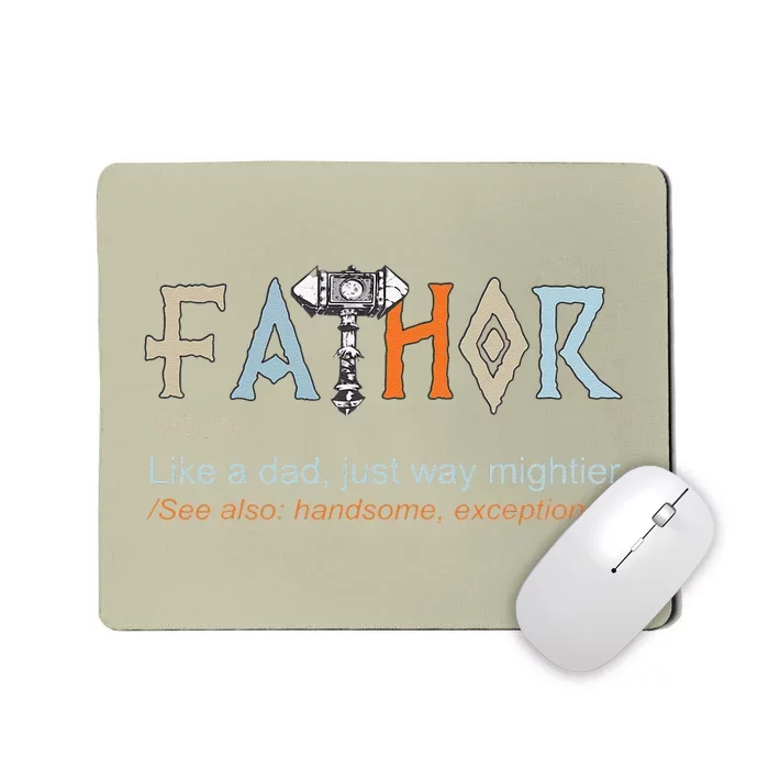 Fathor Like A Dad Just Way Mightier Fathers Day Viking Mousepad