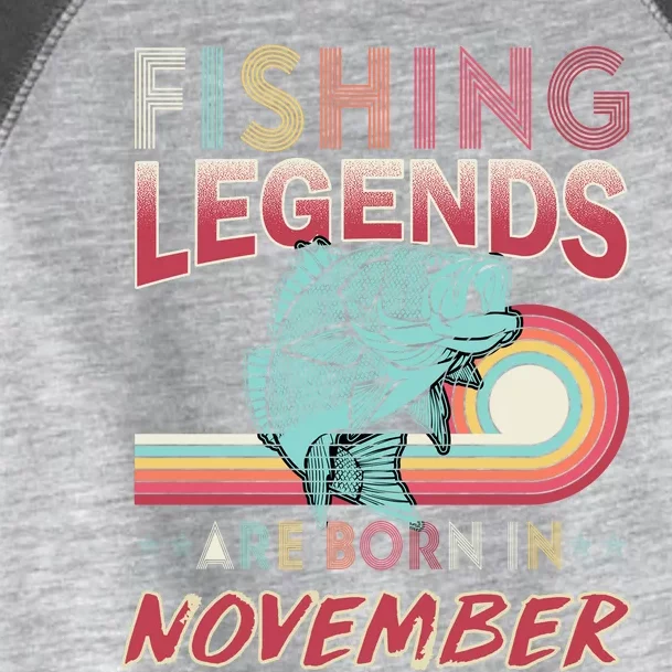 Fishing Legends Are Born In November Toddler Fine Jersey T-Shirt