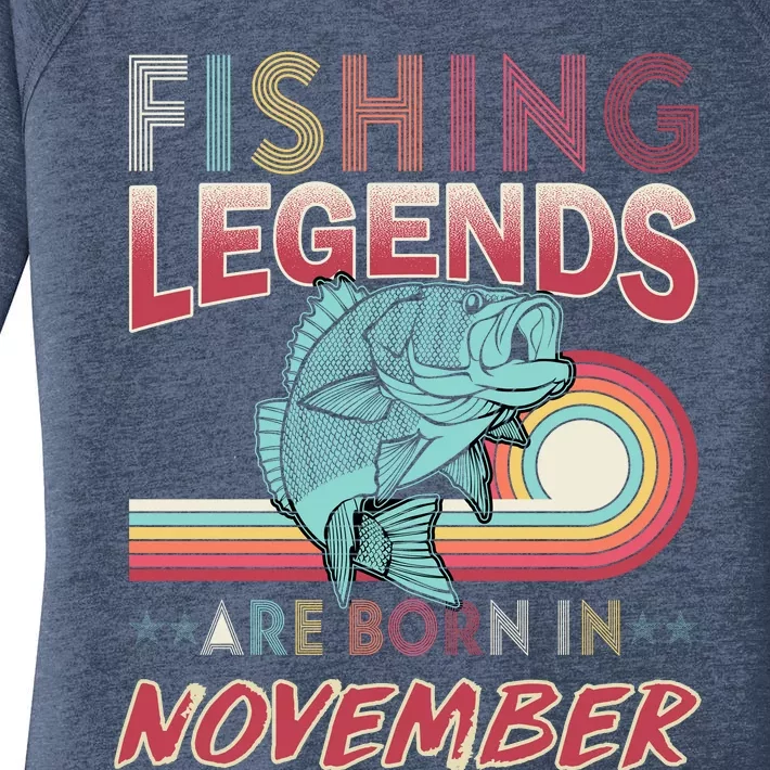 Fishing Legends Are Born In November Women's Perfect Tri Tunic Long Sleeve Shirt