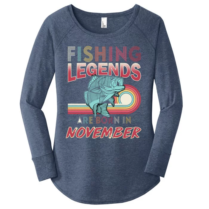 Fishing Legends Are Born In November Women's Perfect Tri Tunic Long Sleeve Shirt