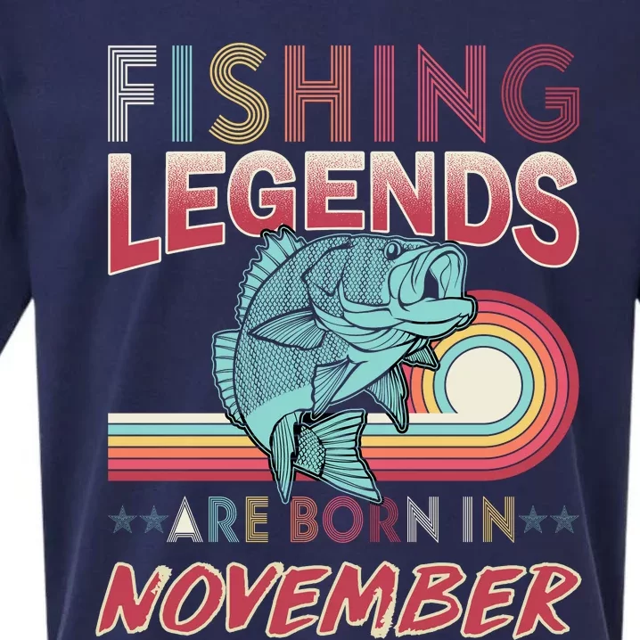 Fishing Legends Are Born In November Sueded Cloud Jersey T-Shirt