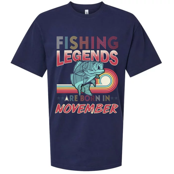 Fishing Legends Are Born In November Sueded Cloud Jersey T-Shirt