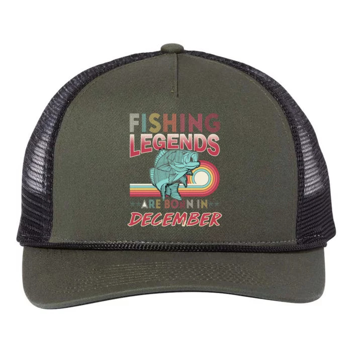 Fishing Legends Are Born In December Retro Rope Trucker Hat Cap