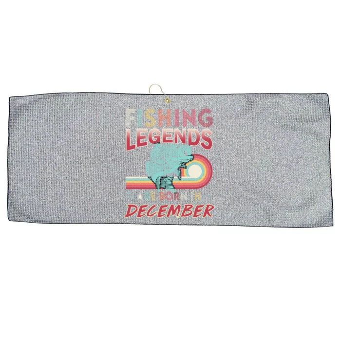 Fishing Legends Are Born In December Large Microfiber Waffle Golf Towel