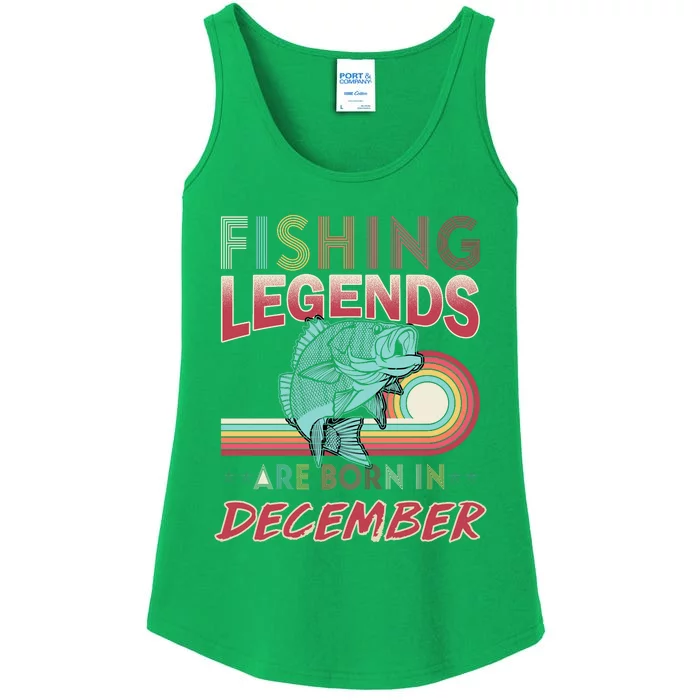 Fishing Legends Are Born In December Ladies Essential Tank