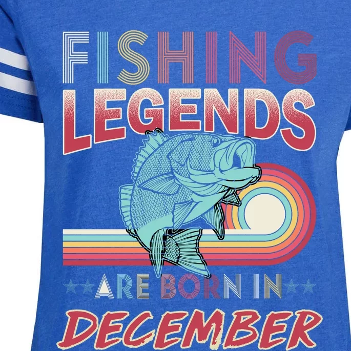 Fishing Legends Are Born In December Enza Ladies Jersey Football T-Shirt