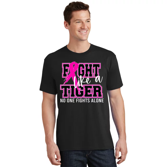 Fight Like A Tiger School Spirit Breast Cancer Awareness T-Shirt