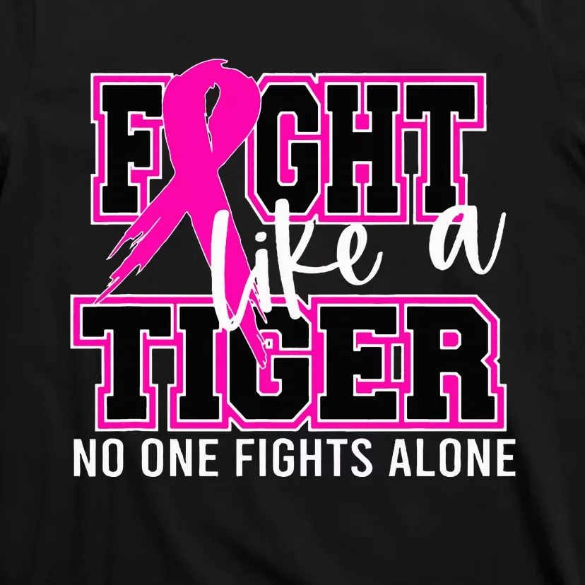 Fight Like A Tiger School Spirit Breast Cancer Awareness T-Shirt