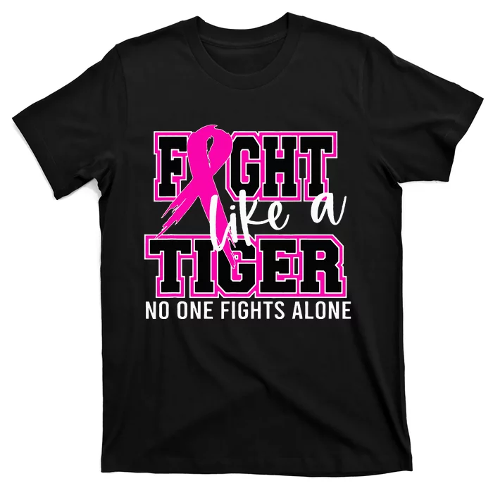 Fight Like A Tiger School Spirit Breast Cancer Awareness T-Shirt