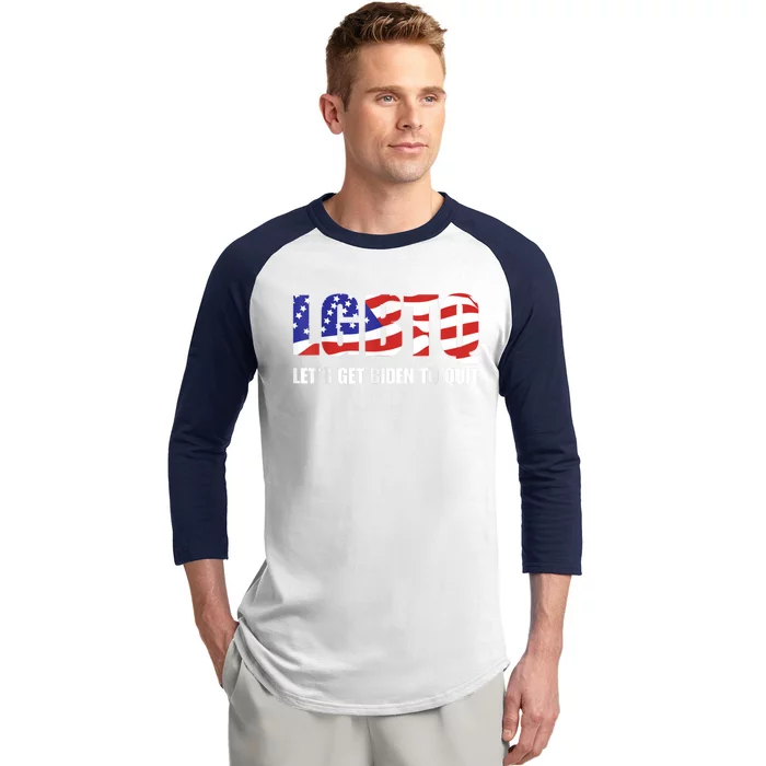 Funny Lgbtq Anti Biden LetS Get Biden To Quite Cool Gift Baseball Sleeve Shirt