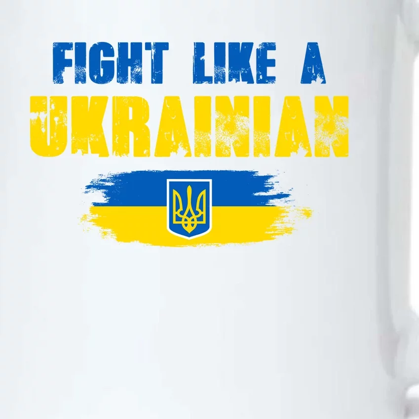 Fight Like A Ukrainian I Stand With Ukraine Support Trident Flag Black Color Changing Mug