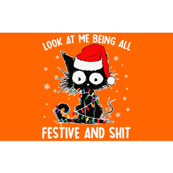 Funny Look At Me Being All Festive And Shits Cat Christmas Bumper Sticker