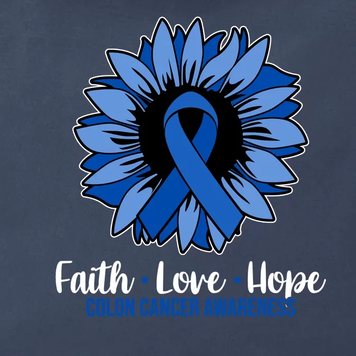 Faith Love And Hope Colon Cancer Awareness Sunflower Zip Tote Bag