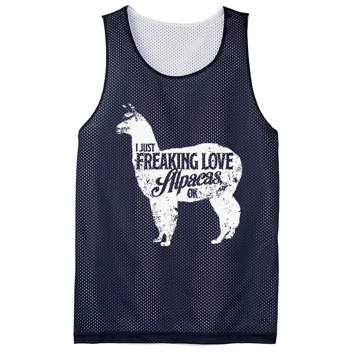 Freaking Love Alpacas Llama Mesh Reversible Basketball Jersey Tank