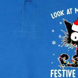 Funny Look At Me Being All Festive And Shits Cat Christmas Softstyle Adult Sport Polo