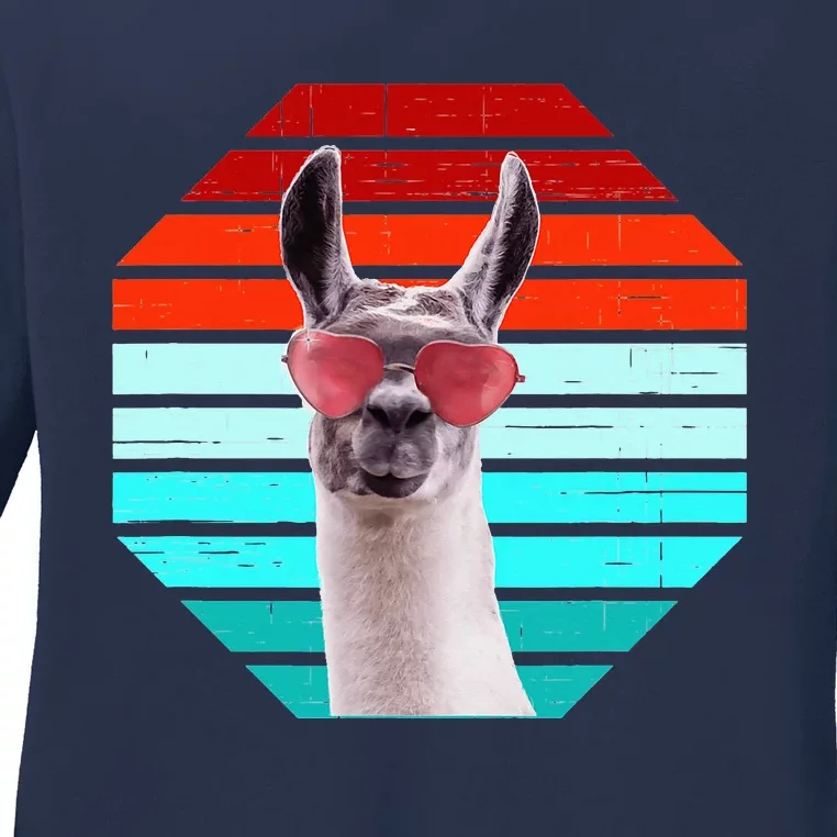 Funny Llama Alpacas Cute Animal Gifts Ladies Long Sleeve Shirt