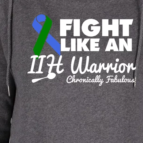 Fight Like An Iih Warrior Cute Gift Womens Funnel Neck Pullover Hood