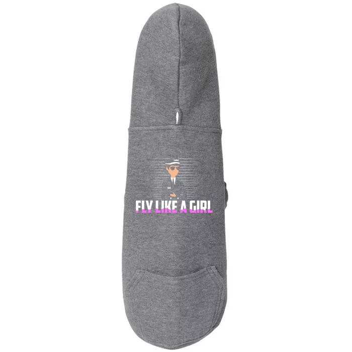 Fly Like A Airline Pilot Aviation Great Gift Doggie 3-End Fleece Hoodie