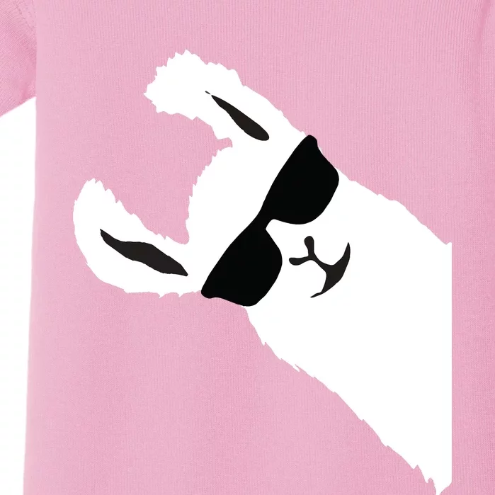 Funny Llama Alpaca With Sunglasses Baby Bodysuit