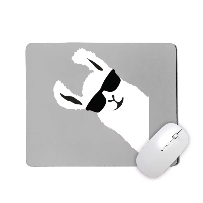 Funny Llama Alpaca With Sunglasses Mousepad