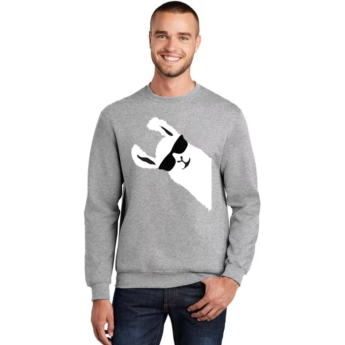 Funny Llama Alpaca With Sunglasses Tall Sweatshirt