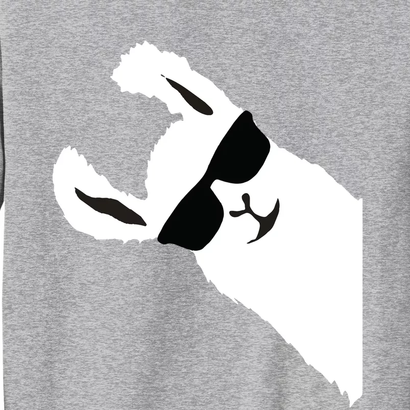 Funny Llama Alpaca With Sunglasses Tall Sweatshirt