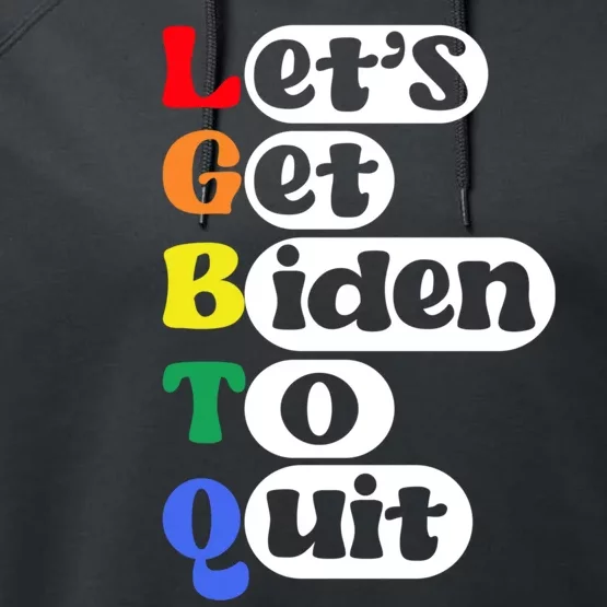 Funny LGBTQ Anti Biden Lets Get Biden To Quite Performance Fleece Hoodie