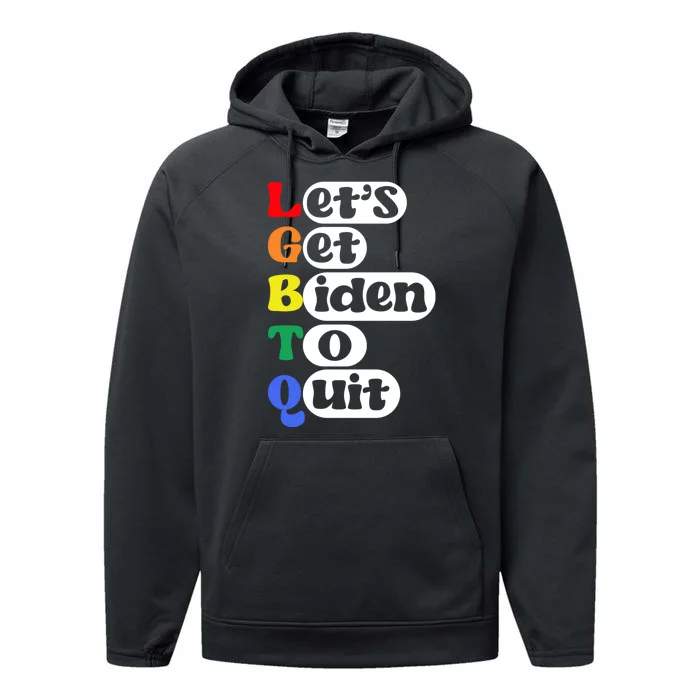 Funny LGBTQ Anti Biden Lets Get Biden To Quite Performance Fleece Hoodie