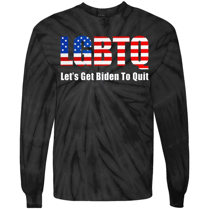 Funny Lgbtq Anti Biden Lets Get Biden To Quit Tie-Dye Long Sleeve Shirt