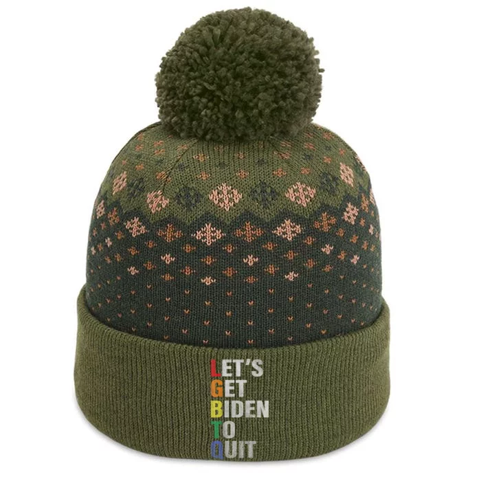 Funny LGBTQ Anti Biden Lets Get Biden To Quite The Baniff Cuffed Pom Beanie