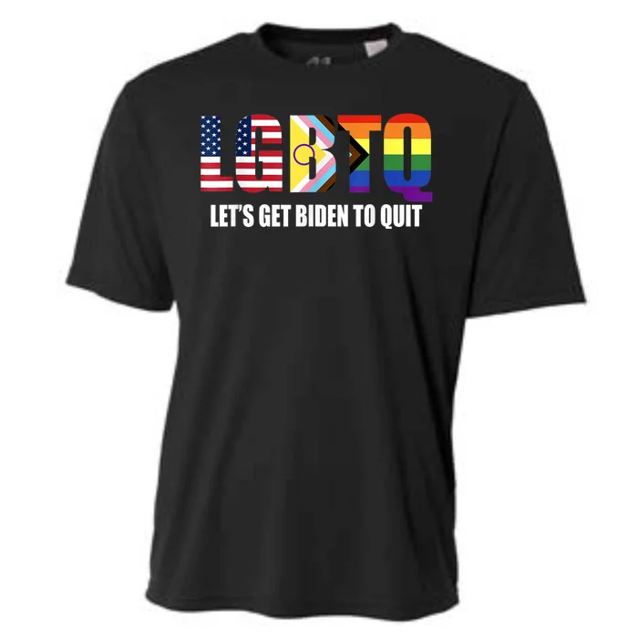 Funny LGBTQ Anti Biden Lets Get Biden To Quite Cooling Performance Crew T-Shirt