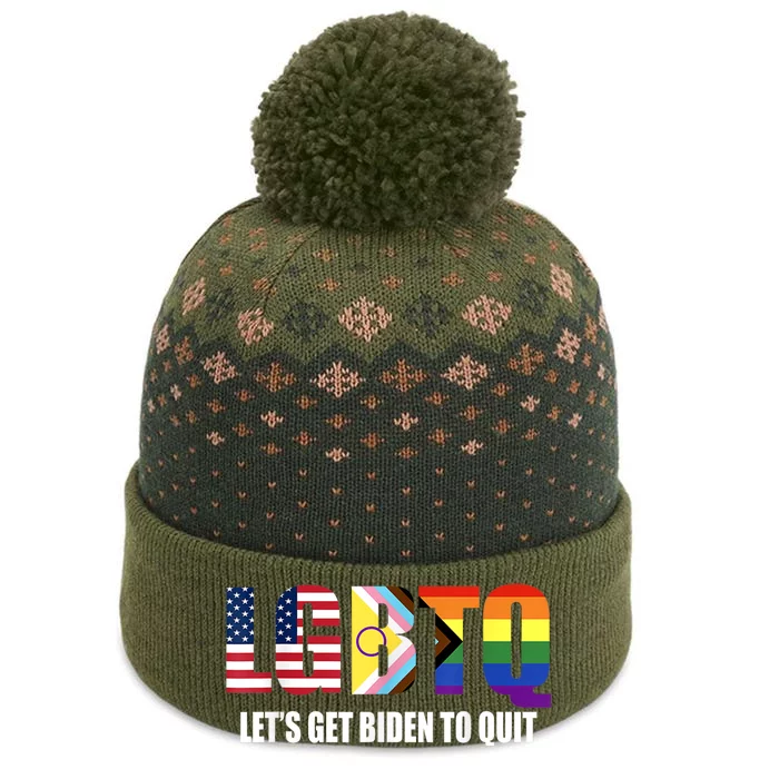 Funny LGBTQ Anti Biden Lets Get Biden To Quite The Baniff Cuffed Pom Beanie