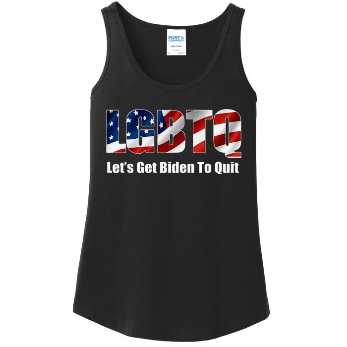 Funny Lgbtq Anti Biden LetS Get Biden To Quite Ladies Essential Tank