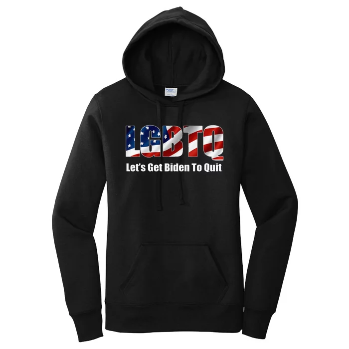 Funny Lgbtq Anti Biden LetS Get Biden To Quite Women's Pullover Hoodie