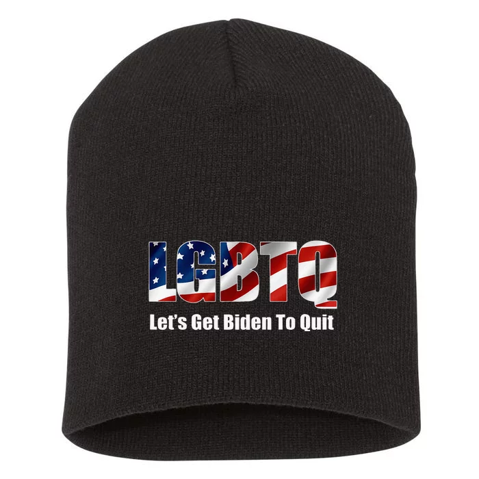 Funny Lgbtq Anti Biden LetS Get Biden To Quite Short Acrylic Beanie