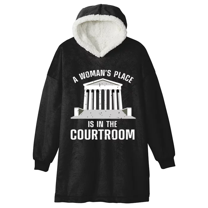 Funny Lawyer Art Women Girls Law Student Female Attorney Hooded Wearable Blanket