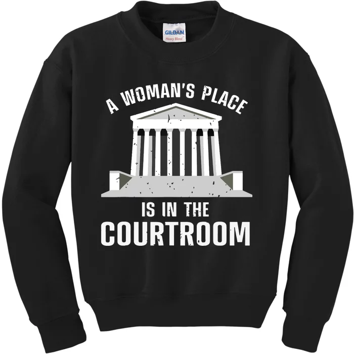 Funny Lawyer Art Women Girls Law Student Female Attorney Kids Sweatshirt