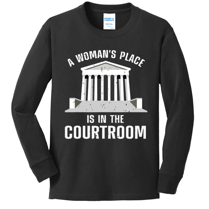 Funny Lawyer Art Women Girls Law Student Female Attorney Kids Long Sleeve Shirt