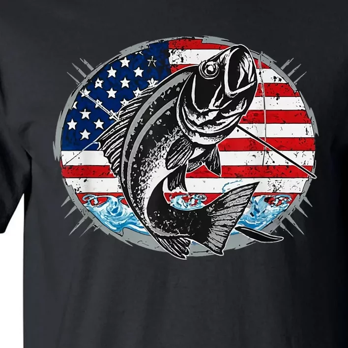 Fishing Lovers + American Flag Tall T-Shirt