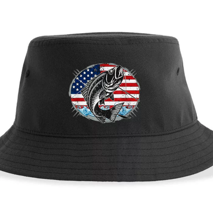 Fishing Lovers + American Flag Sustainable Bucket Hat